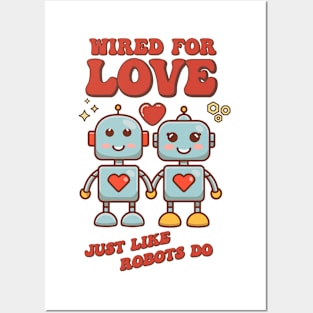 Cute Valentine's Day Gift: Two Robots in Love: Weird to Love Just Like Robots Do Posters and Art